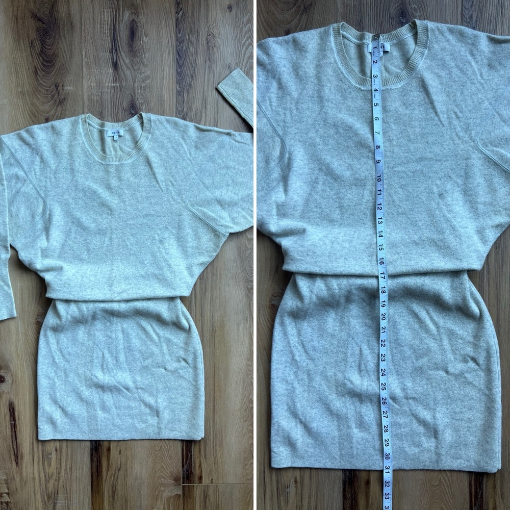 Reiss Alexa Cashmere Wool Blend Sweater Dress Grey Cream Marled Size Small - Picture 11 of 16
